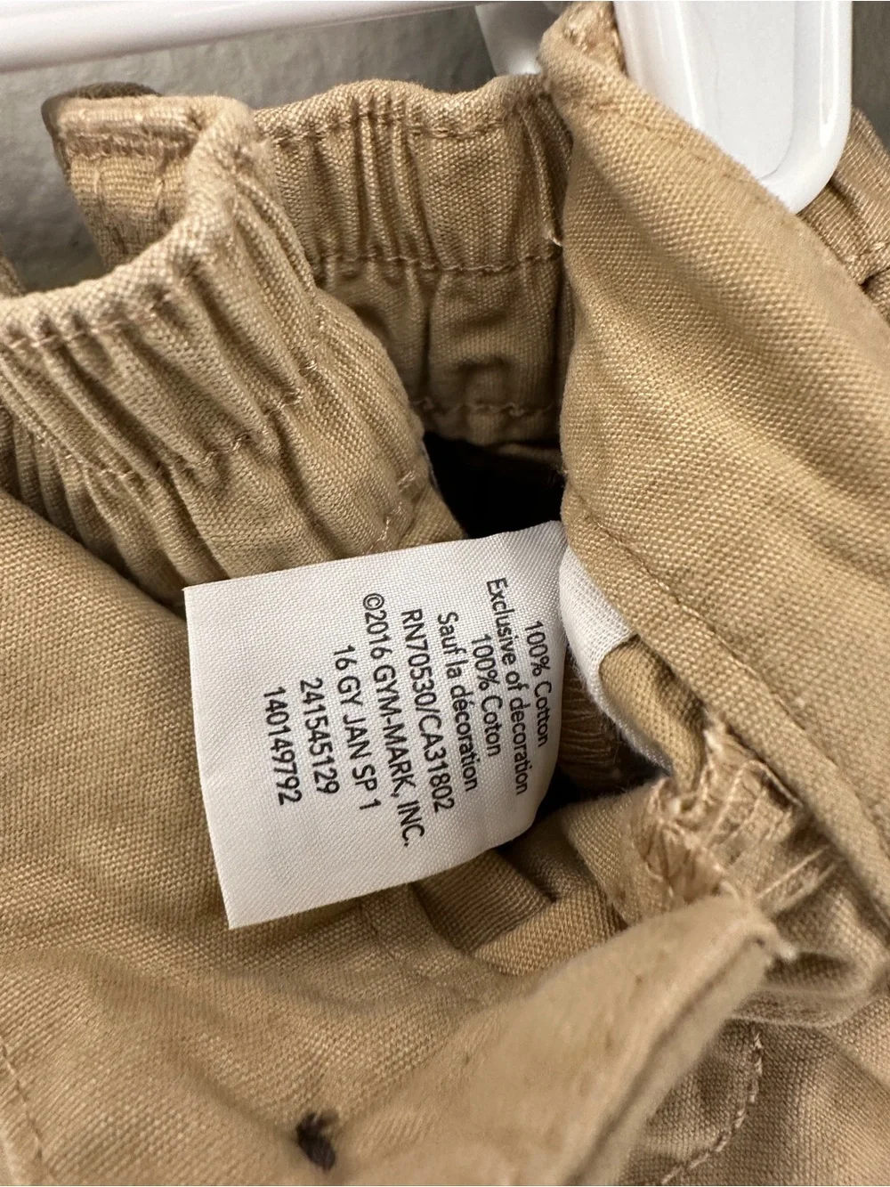 Gymboree size 3-6 months baby khaki sailing pants in 100% cotton